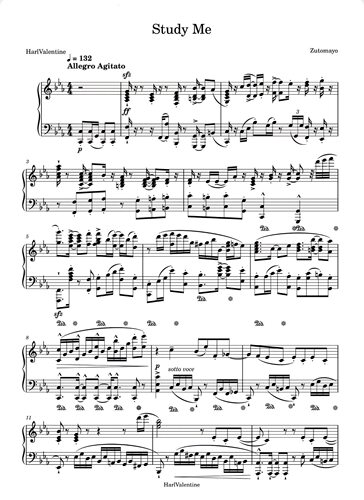 Study Me钢琴独奏曲-高清电子谱-流行歌曲新编钢琴谱-电子版