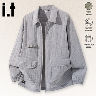 翻领拉链工装 运动风上衣春季 2026新款 夹克4P izzue户外外套男款