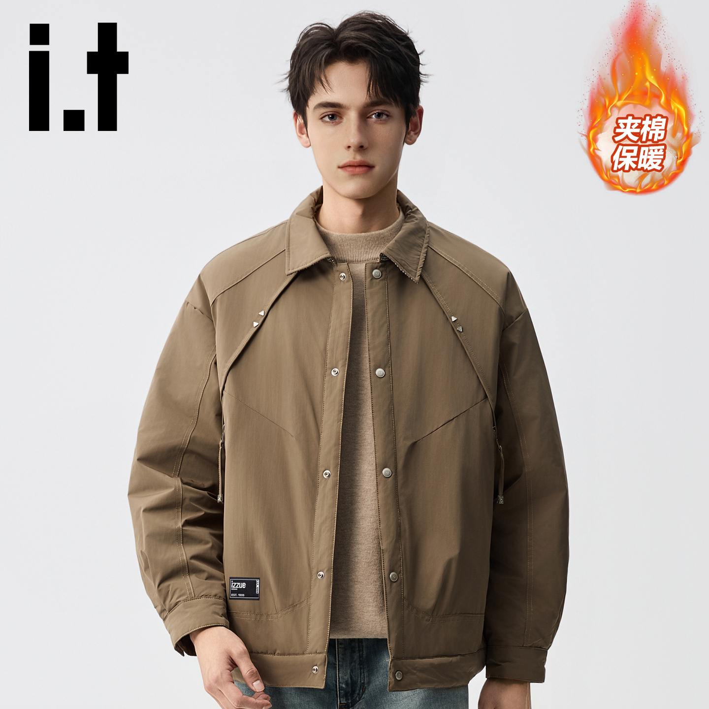 it夹棉外套男官方新款棉服