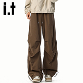 宽松休闲冲锋长裤 潮牌机能风伞兵裤 男2026春秋新款 izzue 美式