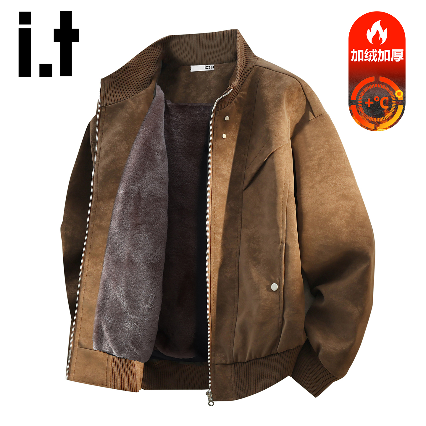 itizzue美式复古风皮衣外套秋冬
