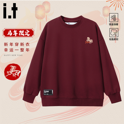 itizzue马年情侣款卫衣安可拉红