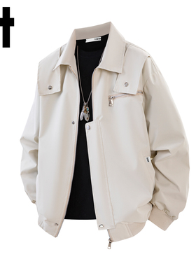 it izzue 简约工装外套男士美式高级感痞帅潮牌韩版休闲翻领夹克Y