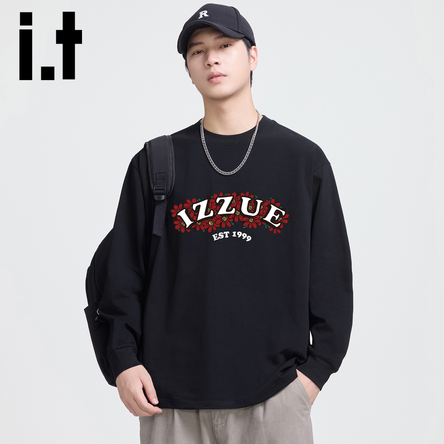 itizzue长袖T恤男士春秋款宽松