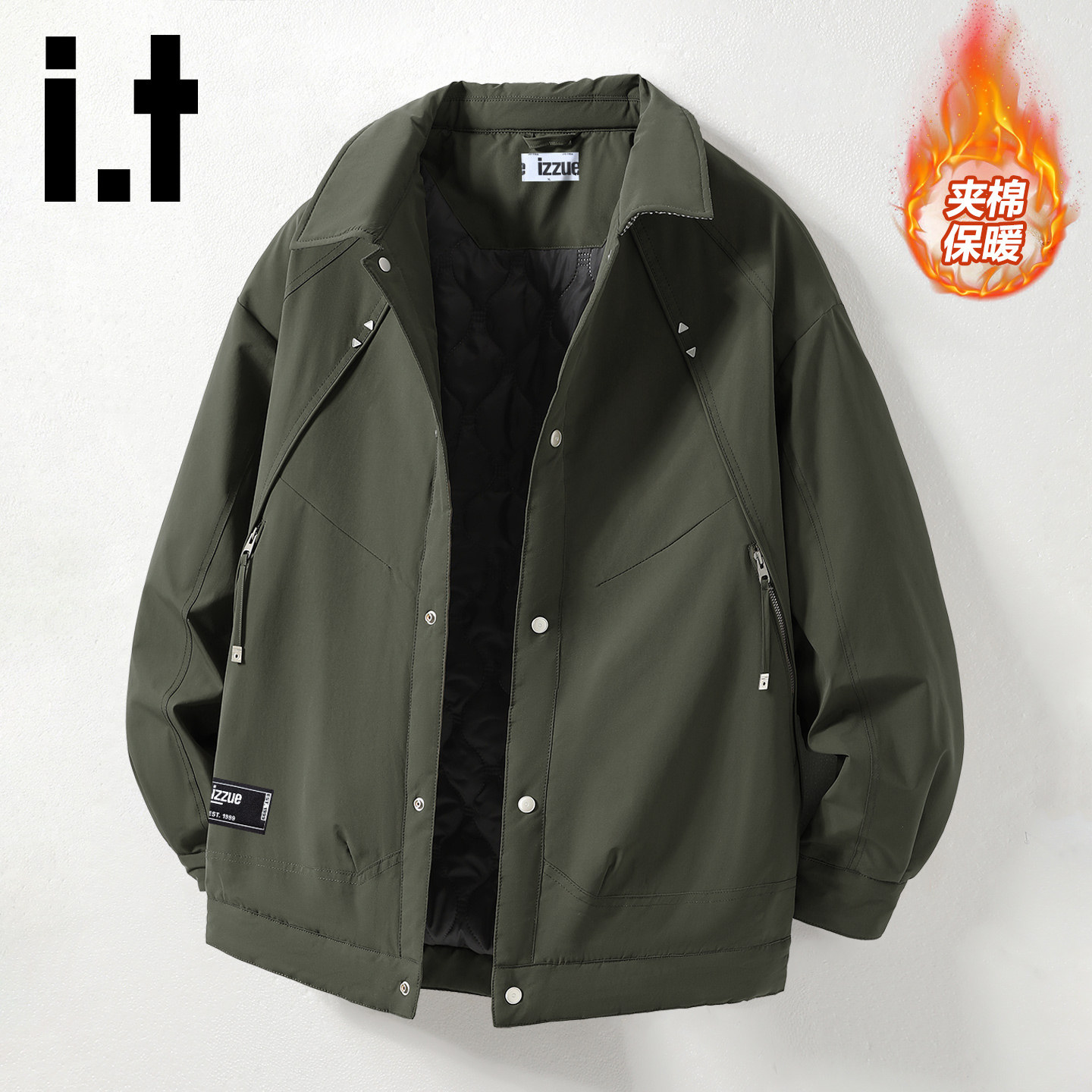 it夹棉外套男冬装户外机能夹克