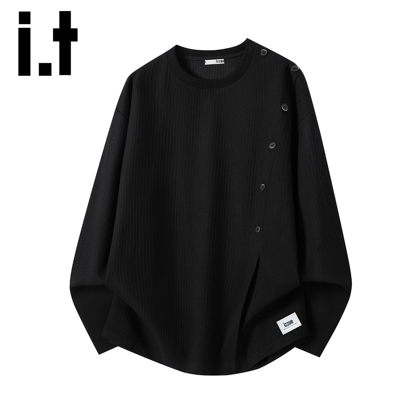 itizzue美式简约长袖针织衫男