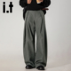 休闲通勤宽松直筒西裤 izzue老钱风立体褶皱高级感长裤 男秋季