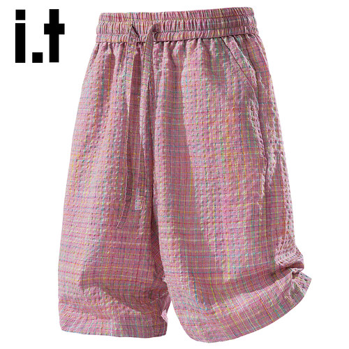 itizzue美式泡泡纱短裤男夏季薄