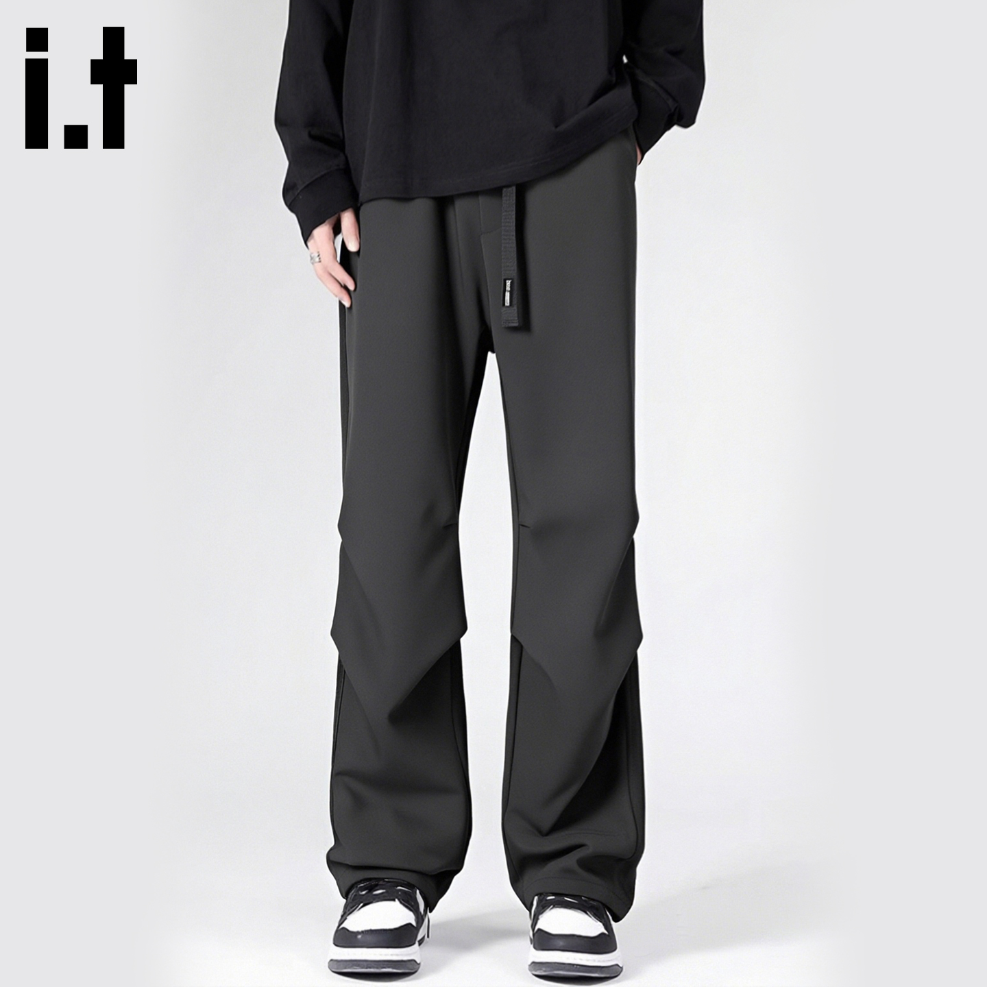 it izzue户外软壳裤子男防泼水运动长裤子男士宽松休闲裤冲锋裤4P