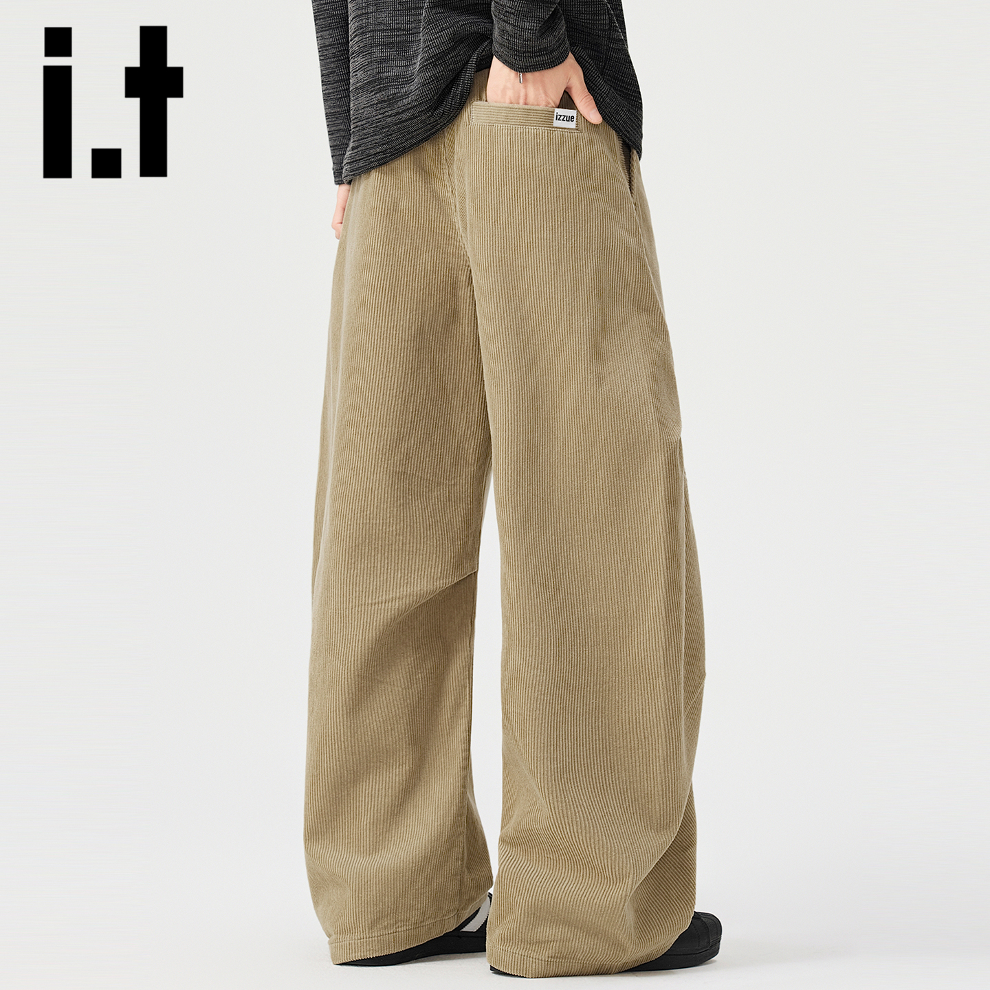 itizzue重磅纯棉灯芯绒弯刀裤