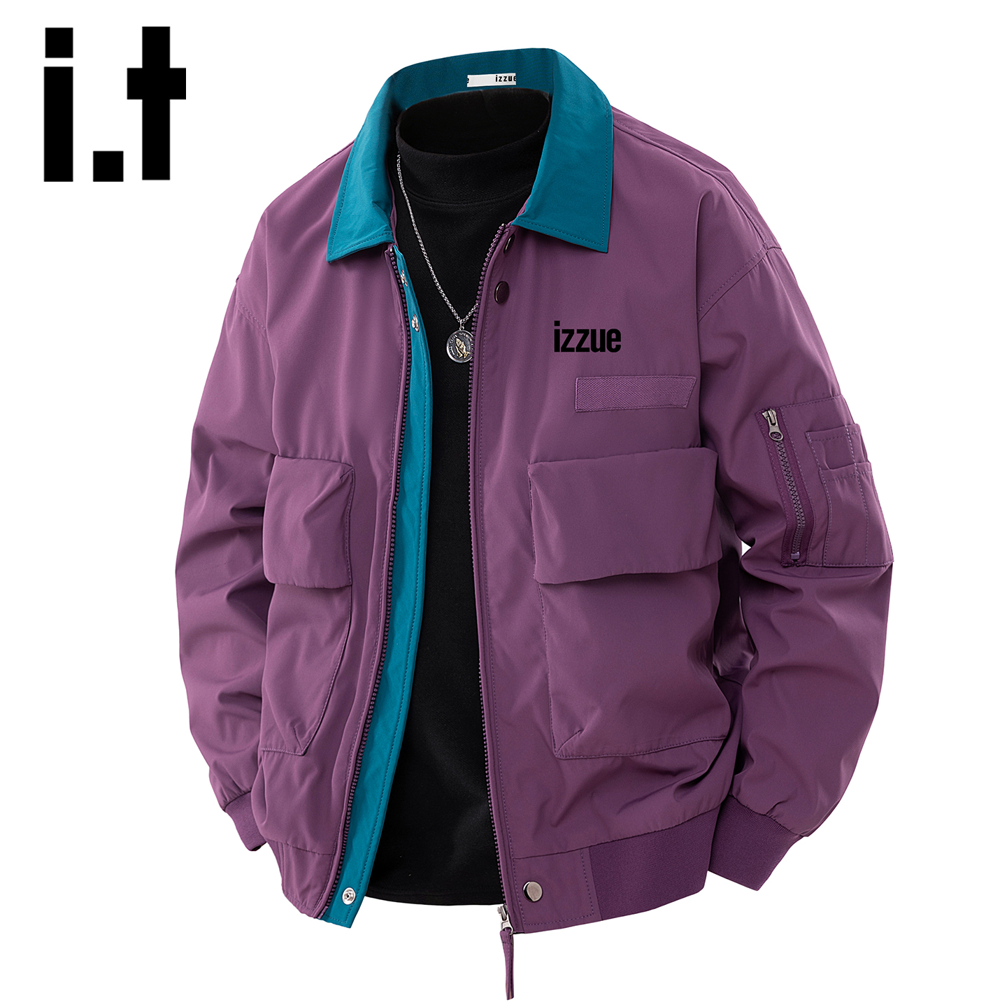 itizzue撞色休闲男士夹克