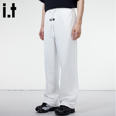 it izzue新款长裤男装2025春夏小毛圈宽松多色百搭透气休闲裤1P