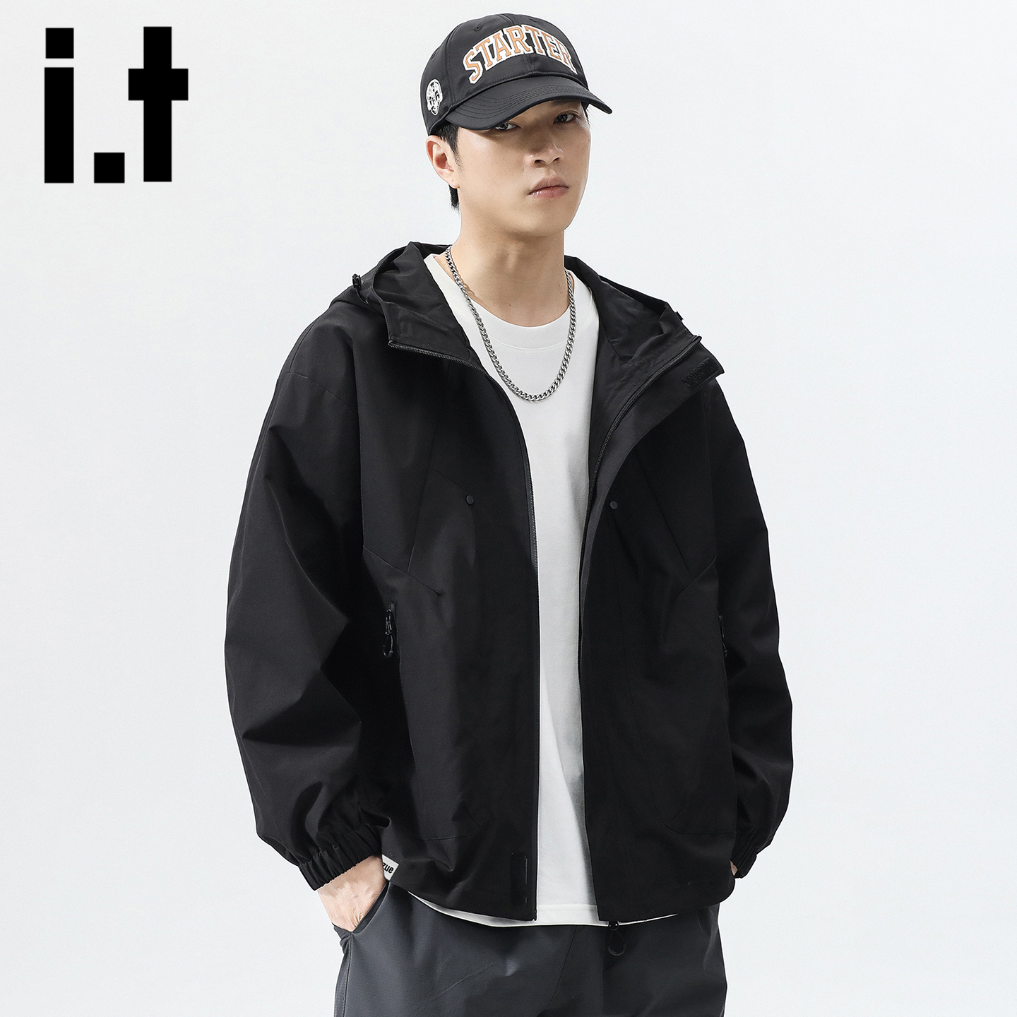 itizzue官方登山服连帽冲锋夹克