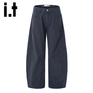 izzue潮牌弯刀休闲裤 裤 男2025新款 垂感直筒阔腿工装 子Y 春秋季