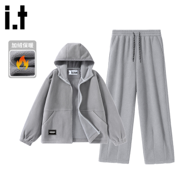 itizzue连帽卫衣裤子加绒套装