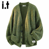 秋季 毛衣男秋冬软糯简约休闲针织衫 慵懒风 izzue开衫 外套Y