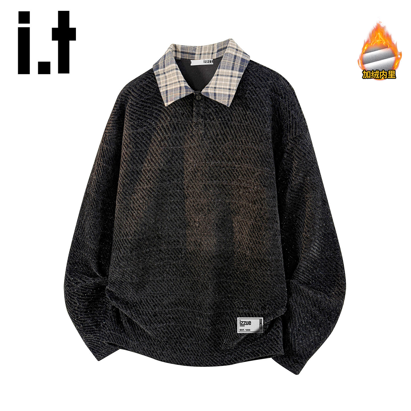 itizzue美式卫衣加厚加绒卫衣