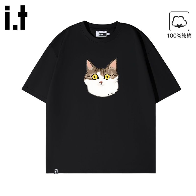 itizzue原创纯棉圆领短袖T恤男