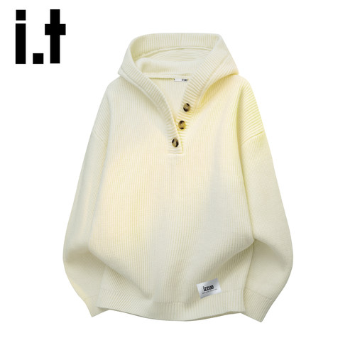 itizzue美式连帽毛衣男士