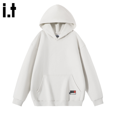 it izzue男装宽松连帽卫衣男2025秋冬季新款简约休闲基础连帽衫4P