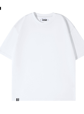 it izzue美式重磅纯棉短袖T恤男白色宽松圆领半袖2025夏纯色3P