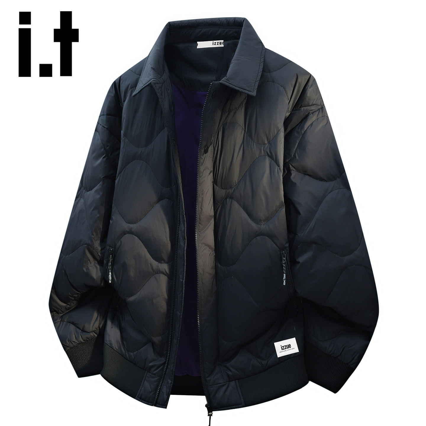 it izzue黑色美式潮牌设计感羽绒服男士秋冬季宽松防寒防风外套Y,男装,羽绒服,淘宝优惠券,粉丝福利购,淘宝优惠卷