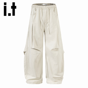 裤 纯棉工装 男士 2025秋冬款 子Y 宽松直筒潮牌休闲长裤 izzue美式