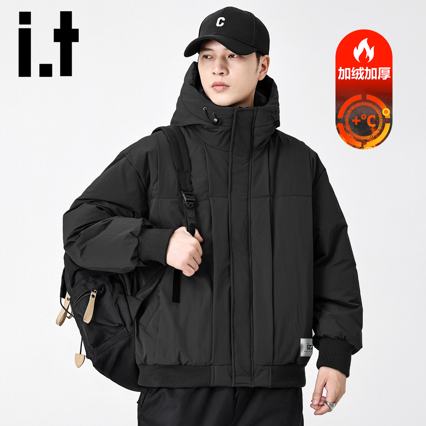 itizzue官方男士连帽羽绒服加厚
