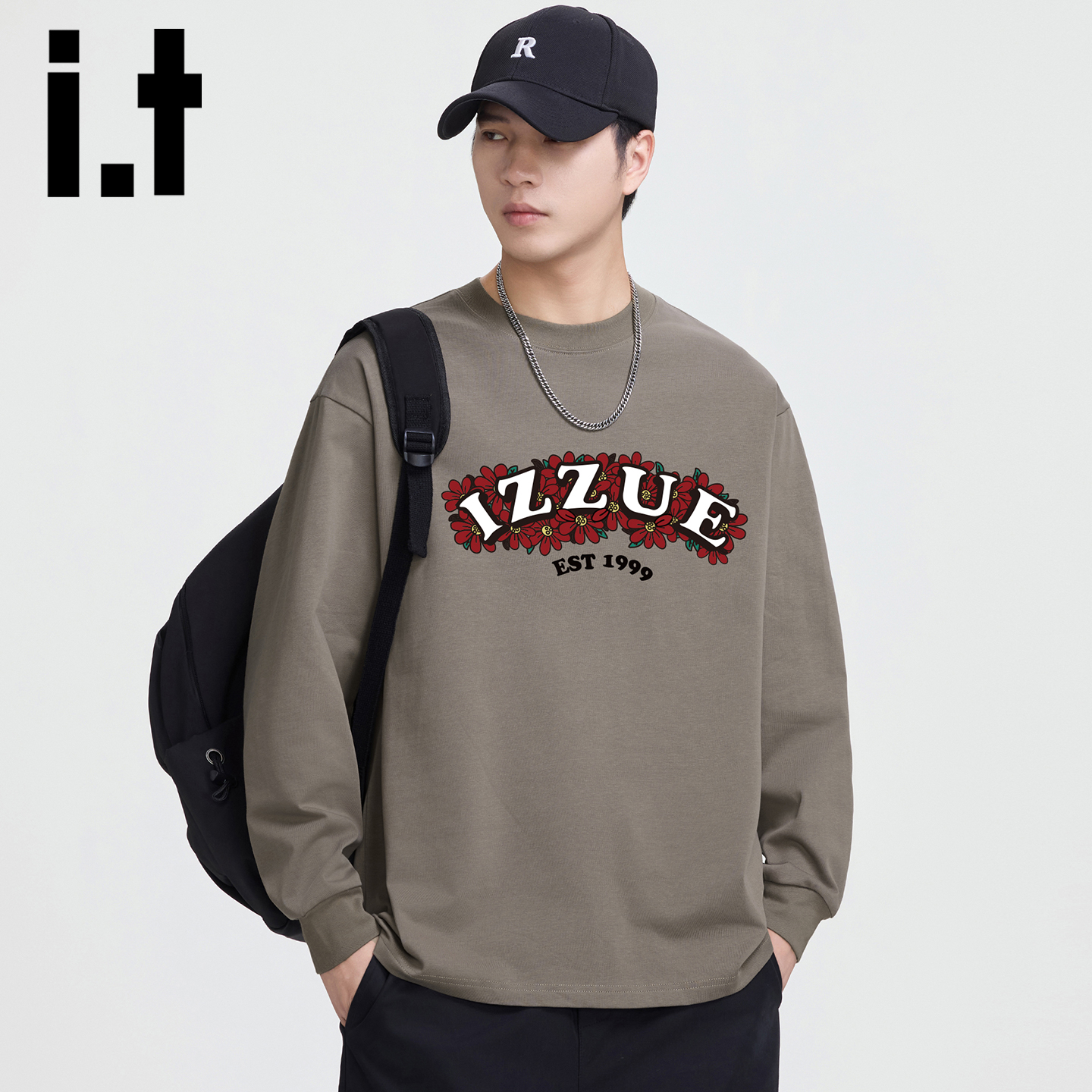 itizzue长袖T恤男士春秋款宽松