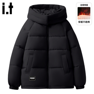 it izzue连帽棉服女士2025新款冬季加厚保暖棉袄日常防风外套女4P