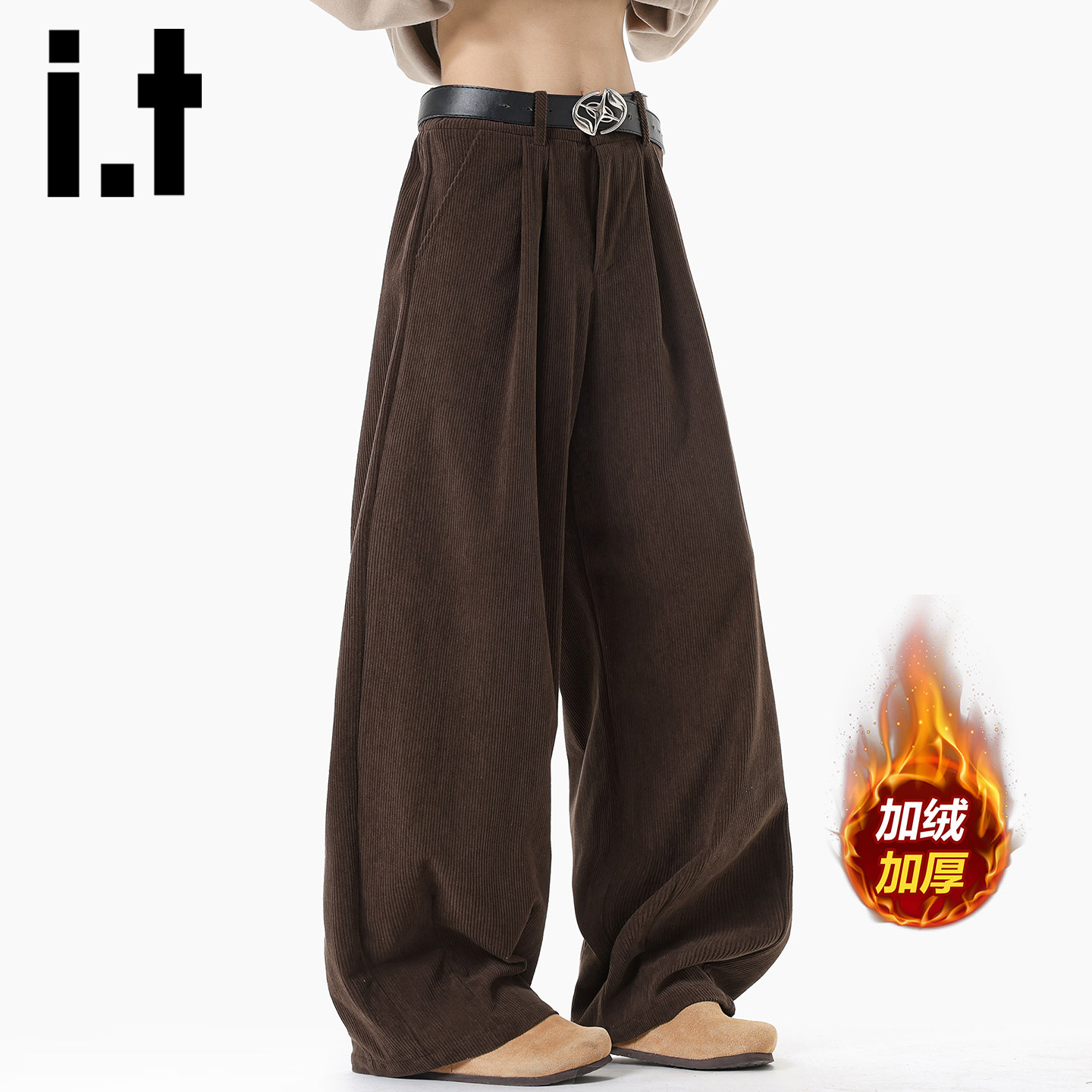 itizzue潮牌灯芯绒休闲裤男秋冬