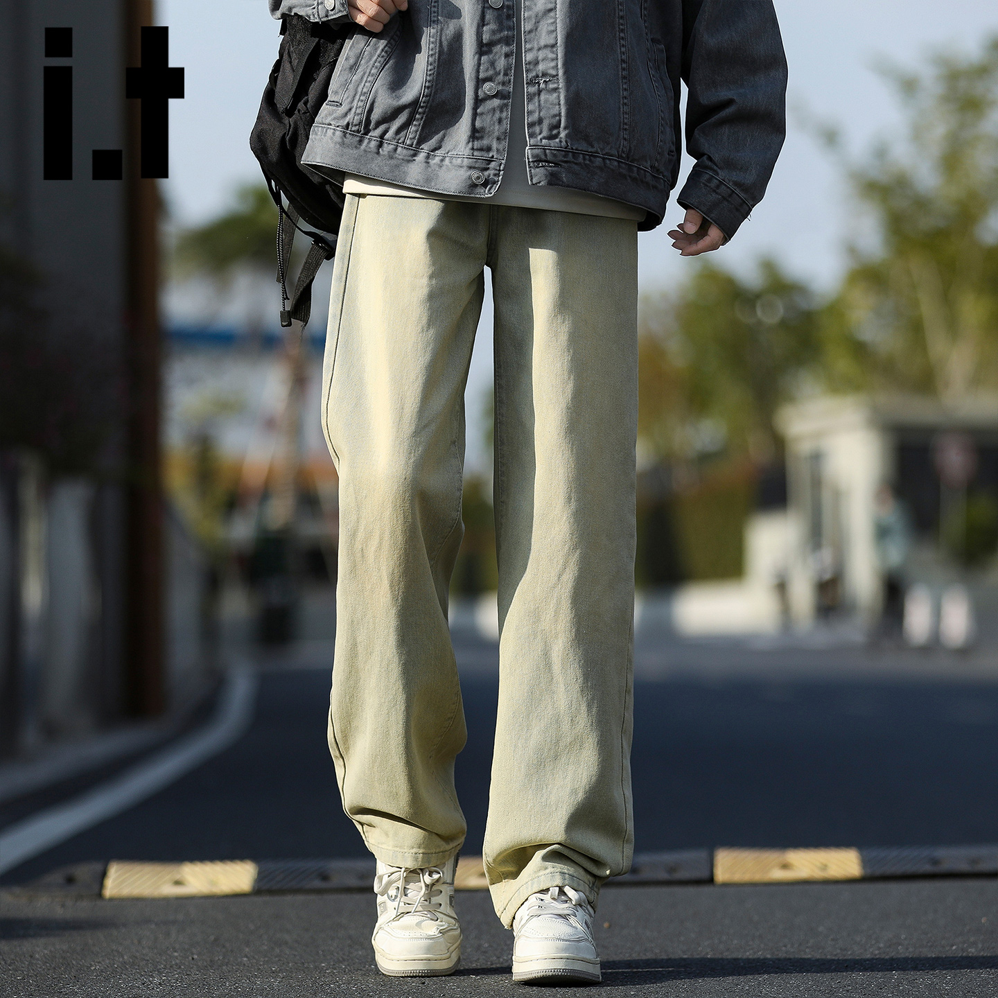 itizzue高街直筒牛仔裤男秋冬