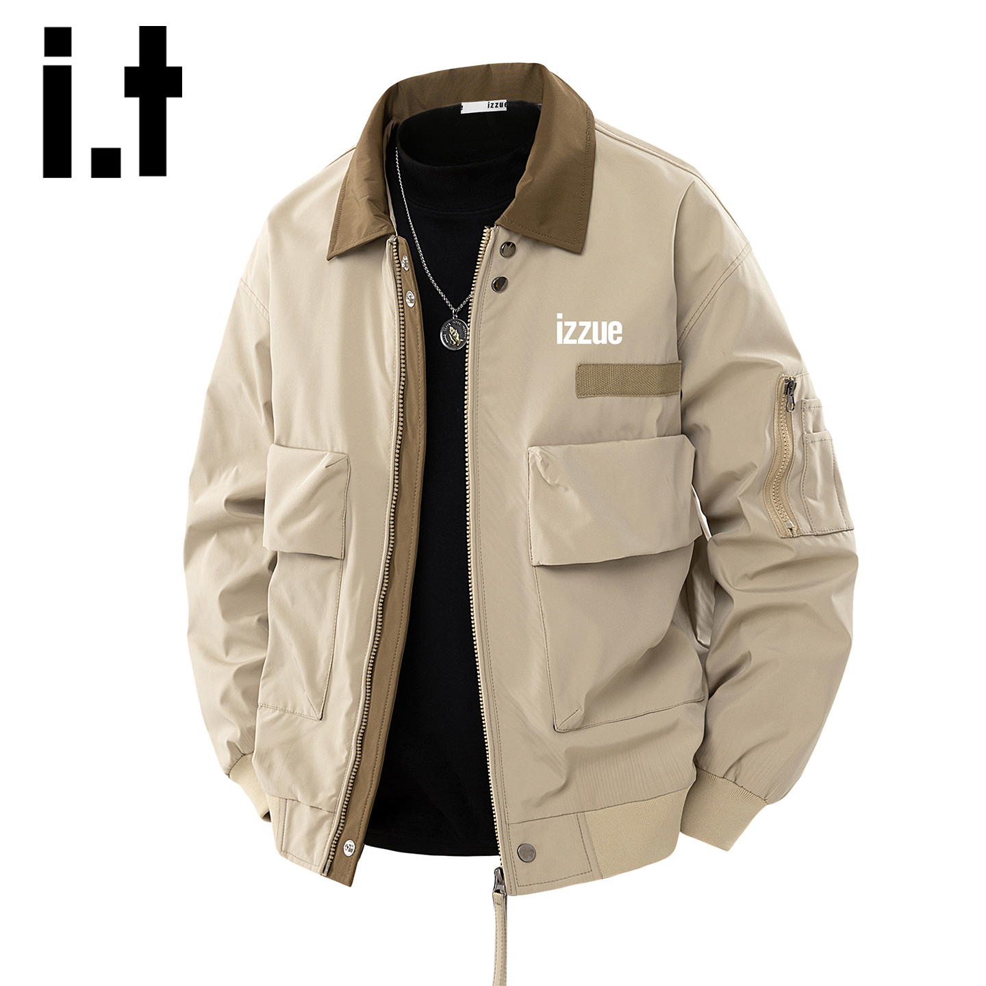 itizzue美式翻领男士夹克衫