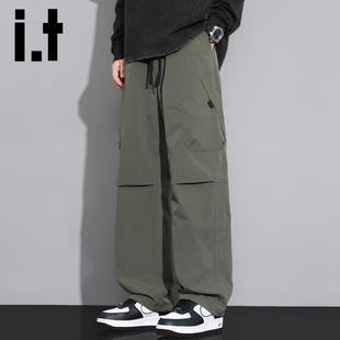 izzue加绒加厚工装 直筒宽松保暖百搭休闲裤 裤 2025秋冬季 男士