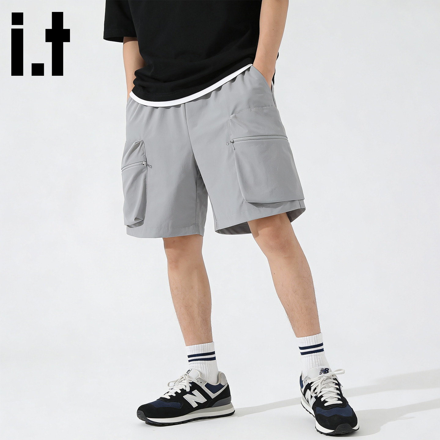 it izzue美式短裤男夏季新款潮流街头大口袋工装裤子直筒五分裤4P,男装,短裤,淘宝优惠券,粉丝福利购,淘宝优惠卷