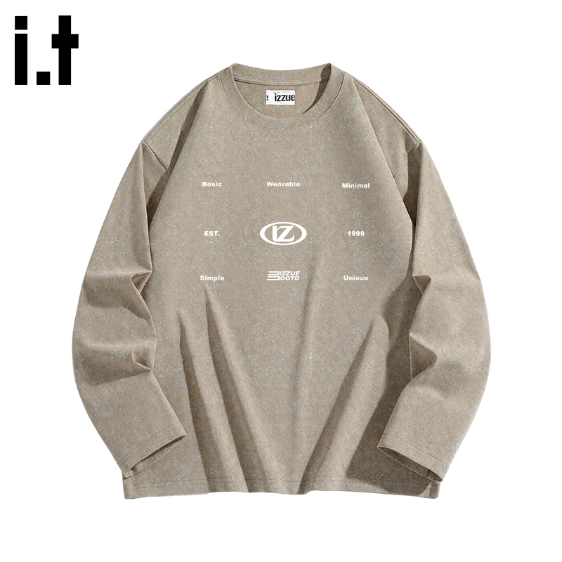 itizzue原创蜡染圆领男长袖T恤