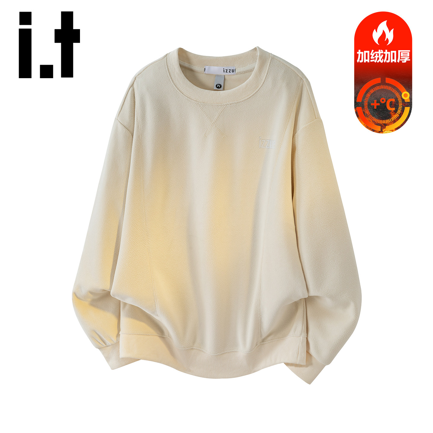 itizzue美式重磅圆领卫衣男士