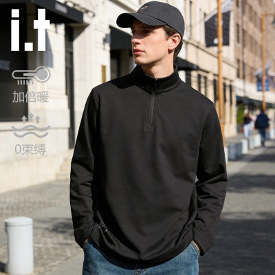 it打底衫男冬季保暖运动风上衣