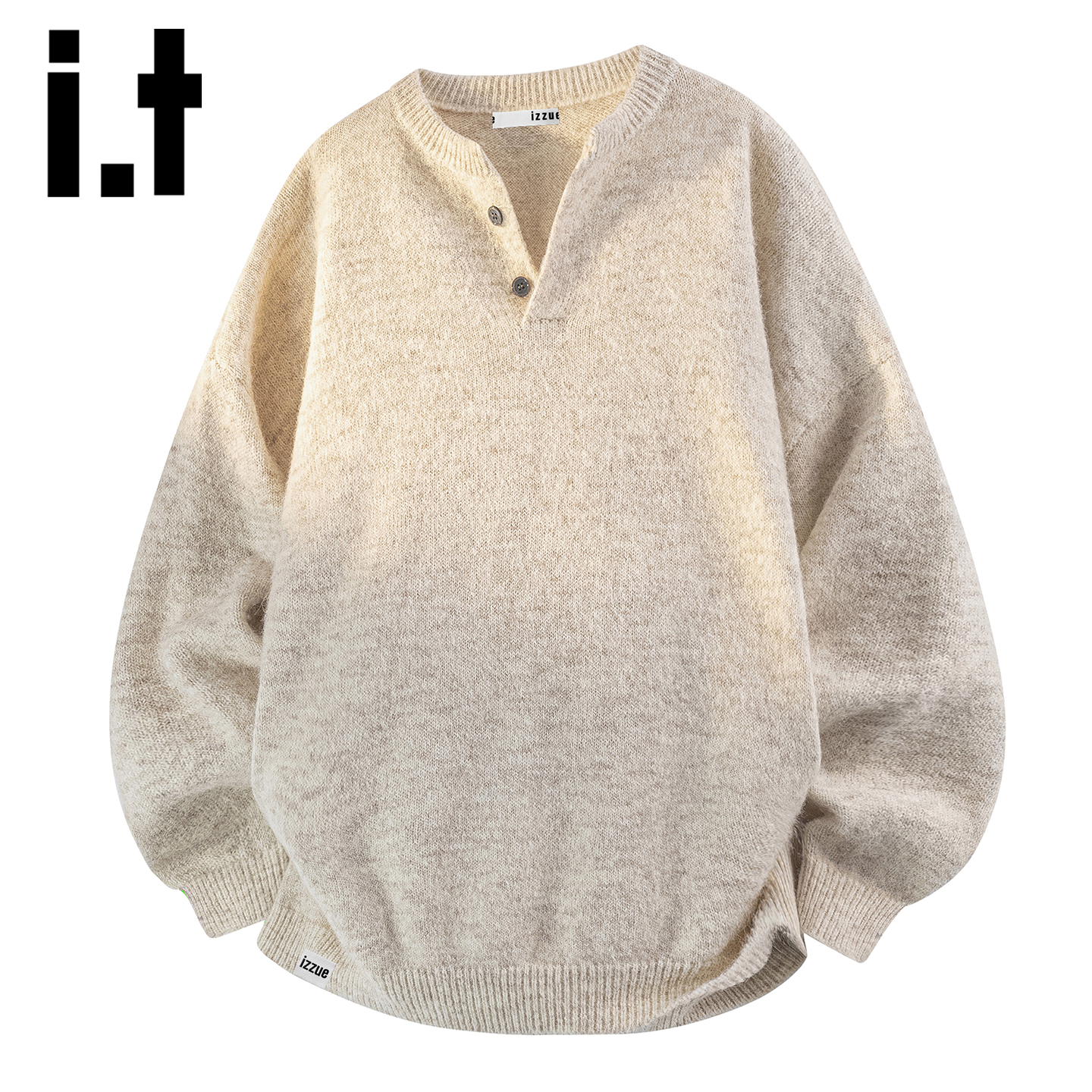 itizzue正品重磅V领针织衫男