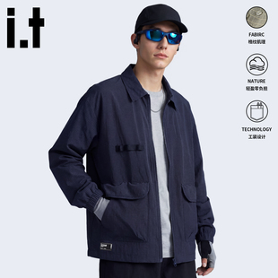 izzue轻薄外套男士 工装 万斯格翻领夹克春季 痞帅美式 上衣4P 新款