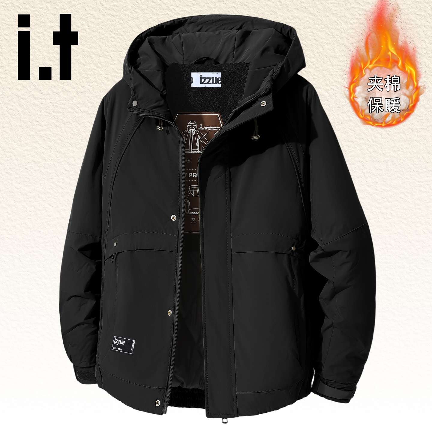 it夹棉外套男高级感冬装防寒服