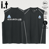 izzue抗菌背心男士 分割设计感运动坎肩圆领无袖 t恤夏季 新款