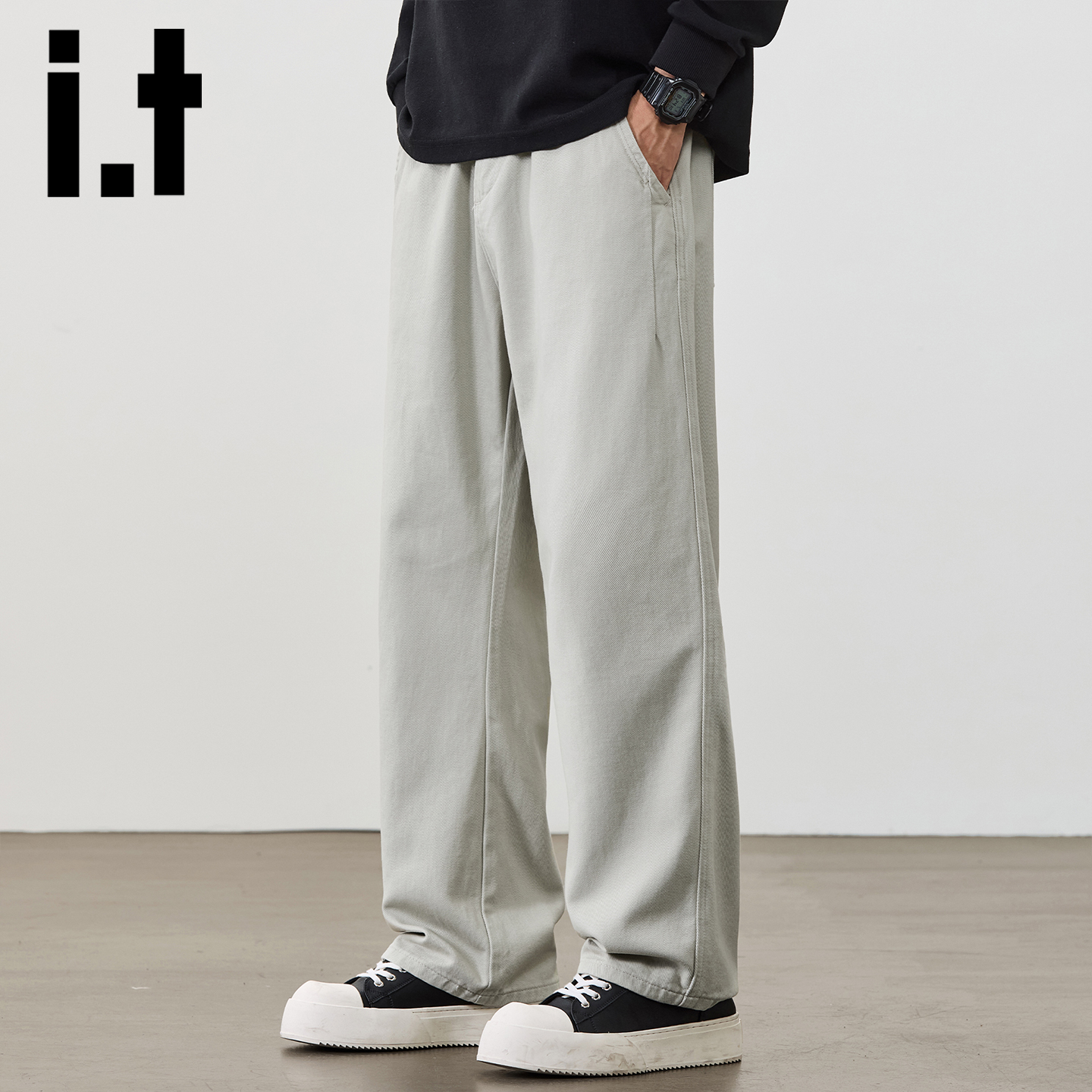 itizzue潮牌百搭直筒休闲裤