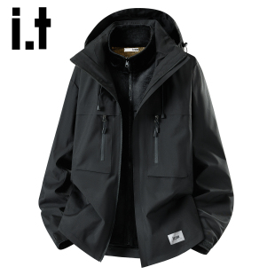 防风衣户外连帽夹克一衣两穿Y 新款 izzue三合一冲锋外套男秋季