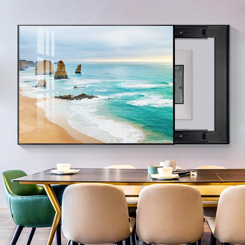 电表箱装饰画免打孔轻奢配电箱遮挡客厅现代简约海景开关电闸挂画