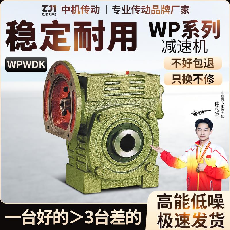 WPWDK70 80 100蜗轮蜗杆减速机铁壳立式带法兰减速齿轮箱变速器