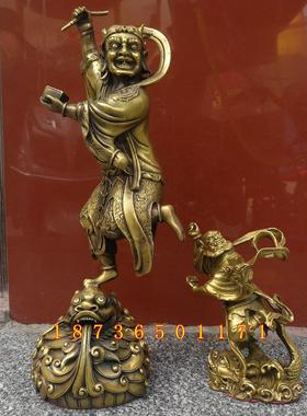 纯铜钟馗魁星点斗踢斗书房书桌家居风水铜器装饰品摆件