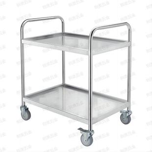 双层仪器小推车凹槽防滑不锈钢周转推车学校实验室三层静音小推车