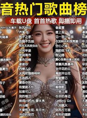 2025抖音新款车载音乐随身碟带歌词高品质无失真热门流行歌曲DJUS