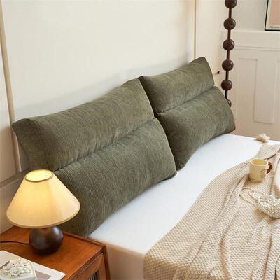 竹韵麻床头靠垫软袋大靠背沙发榻榻米护腰阅读枕湾窗软袋可拆卸可